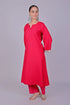Veshbhoshaa Bluesaanchi Women'S Hot Pink Kurti Pajama Set